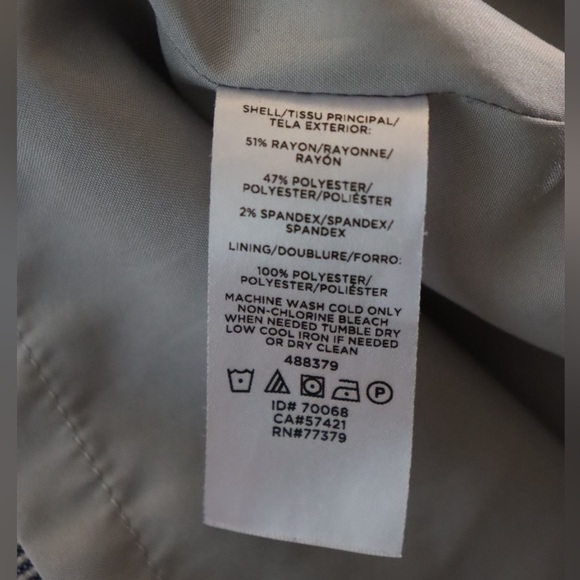 EUC Navy/Grey Ann Taylor Factory Striped Square Neck Sheath Dress Size 12 - Picture 5 of 5